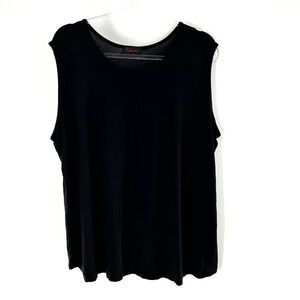 Rekkuci Basic Muscle Tank Sleeveless Crewneck Wide Straps Black Womens XXL